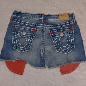 True Religion Bobby Stretch Shorty Denim Jeans Shorts Low Rise Vintage